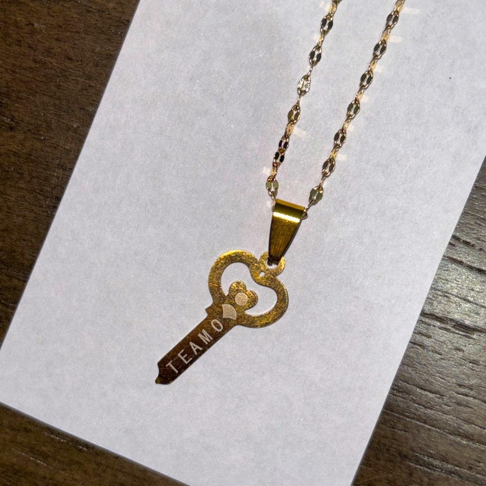 Plated Gold Key Necklace
